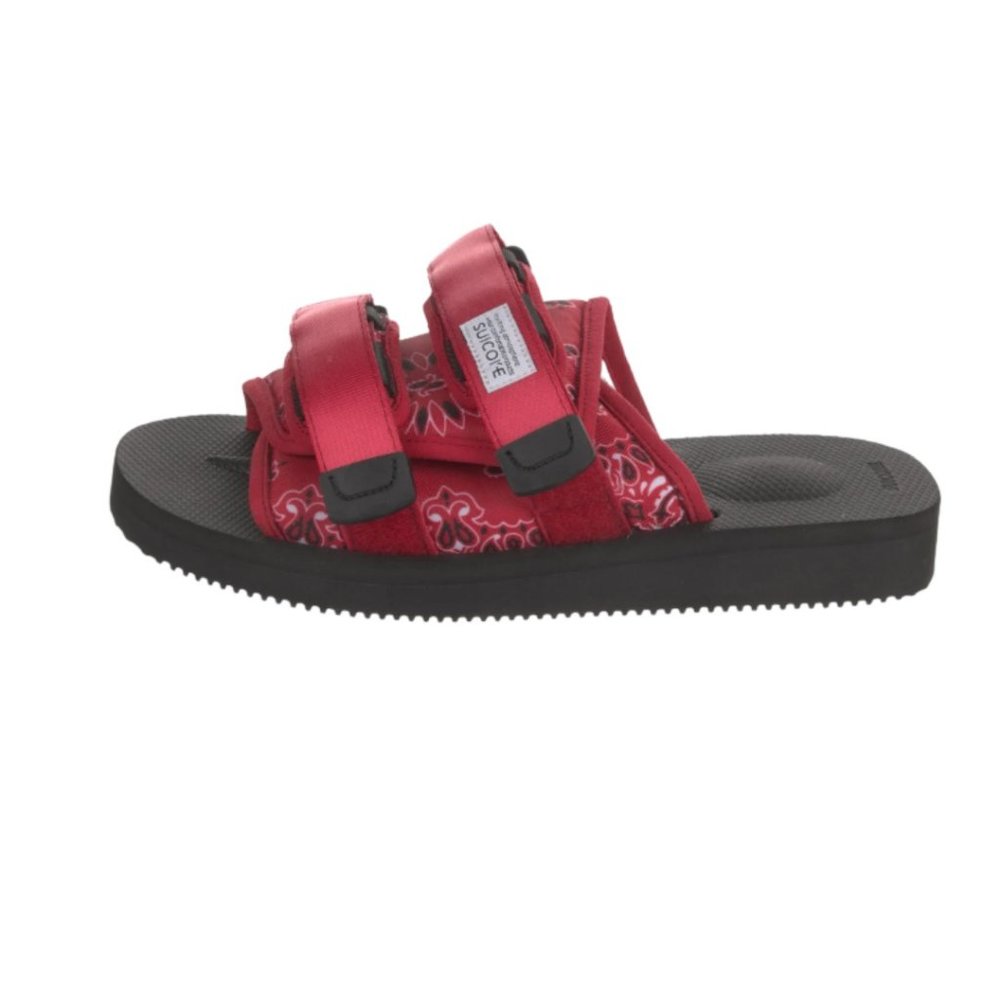 Suicoke Canvas Paisley Print Slides Red
